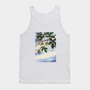 CHESTNUT TREE TREES CHESTNUTS LEAVES AUTUMN FALL Tank Top